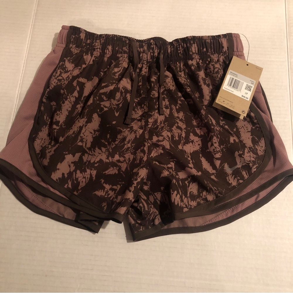 Nike Dri-FIT Womens Size XS Brief-Lined Running Shorts Brown